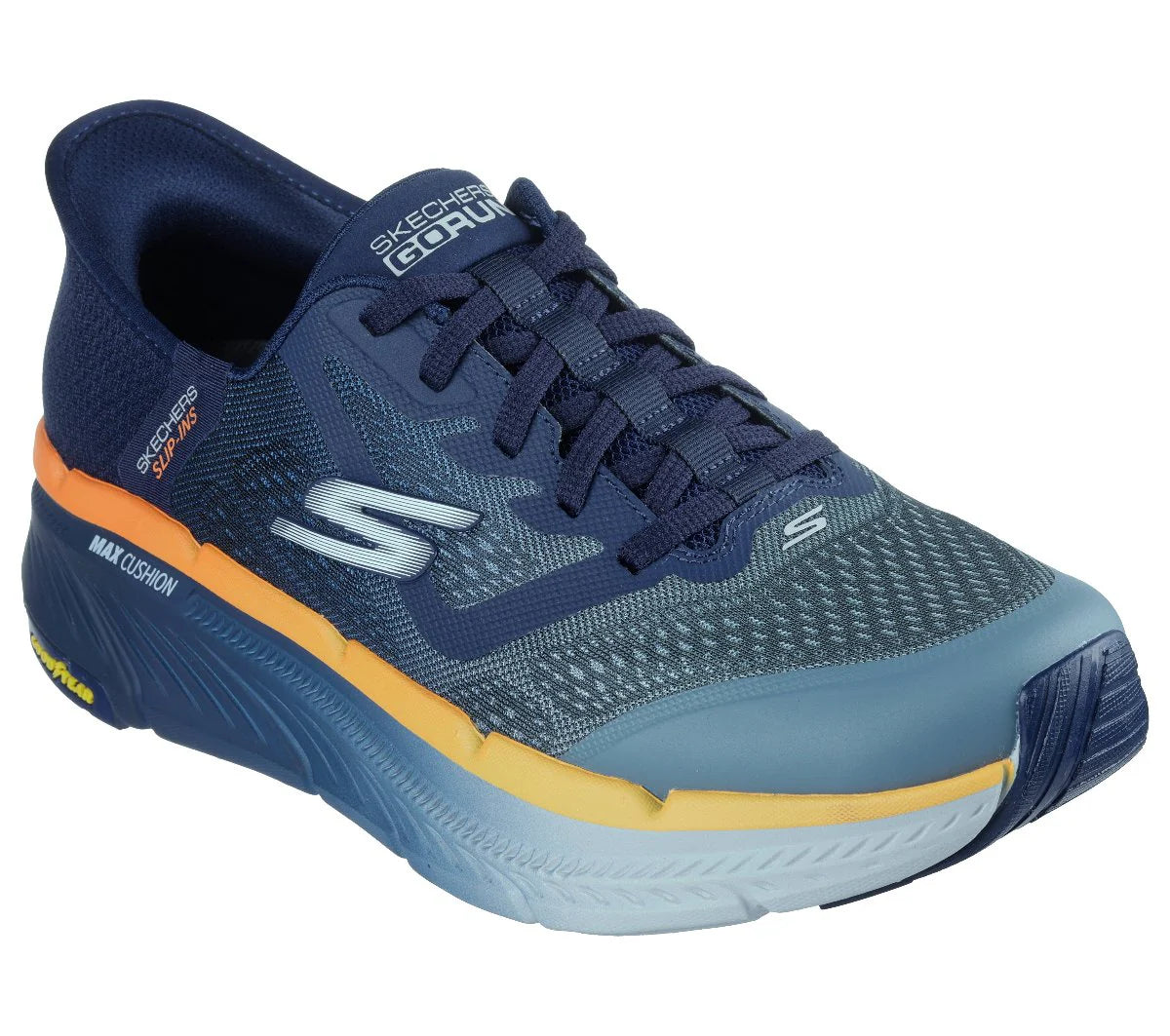 ZAPATILLA SKECHERS MENS RUN MAX CUSHIONING PREMIERE 2.0  NAVY/ORANGE