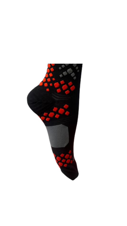 CALCETINES VO 2 MAX  NEGRO ROJO 3 / 4